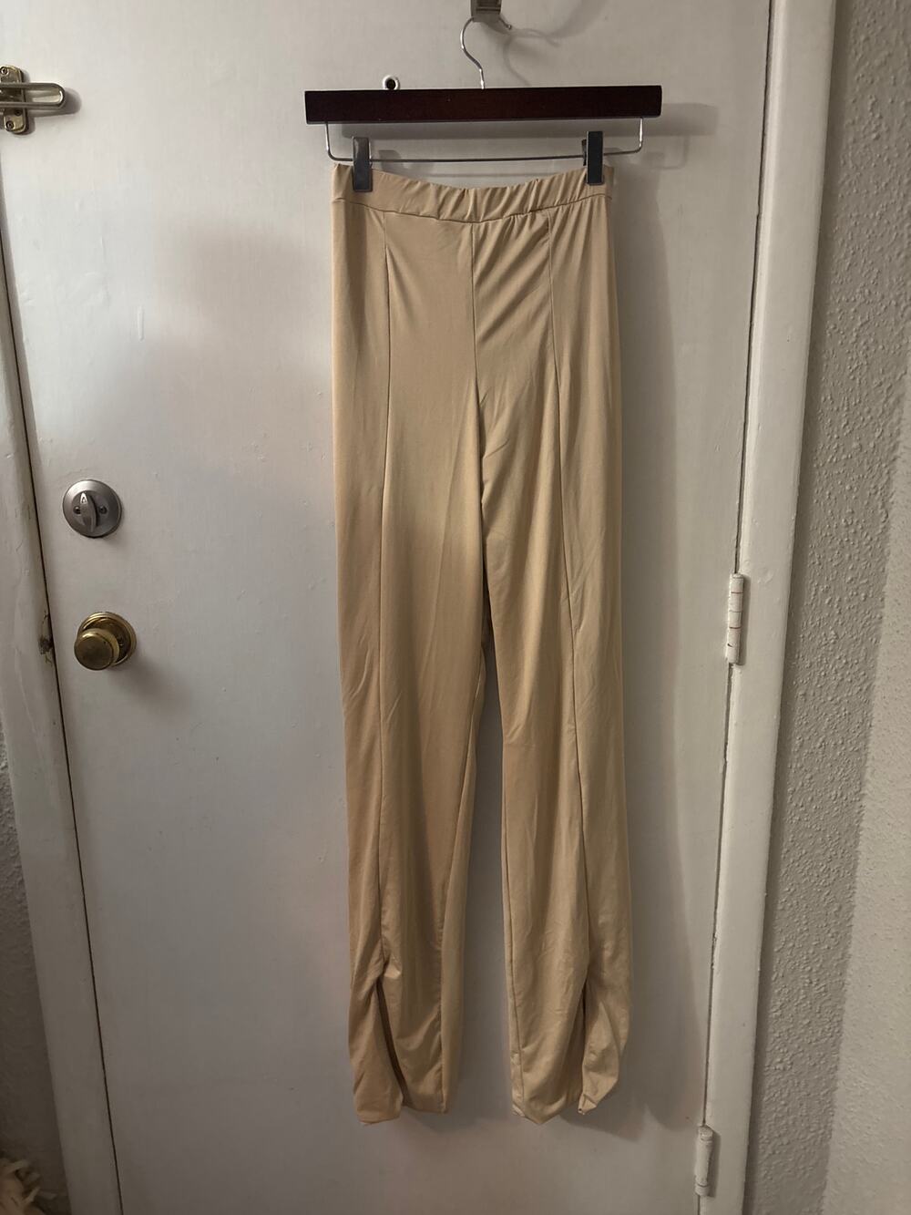 PrettyLittleThing Shape Stone Flared Slinky Trouser 6 NEW Boho Coquette Girl
